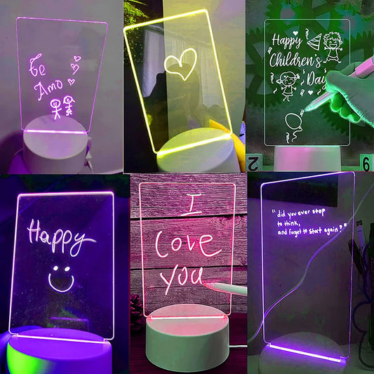 LED Night Light Note Board – Illuminated Message Board for Home, Office, and Creative Spaces